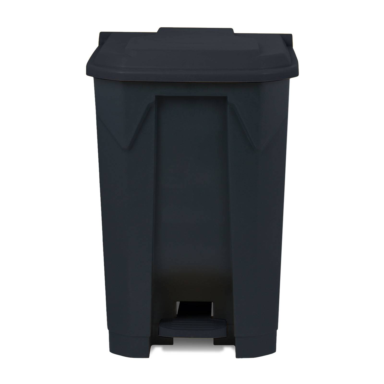 Floordirekt Mülleimer Olaf - Robuster Step-On Abfalleimer - 80 Liter - Grau - Für Haushalt, Büro & Gewerbe