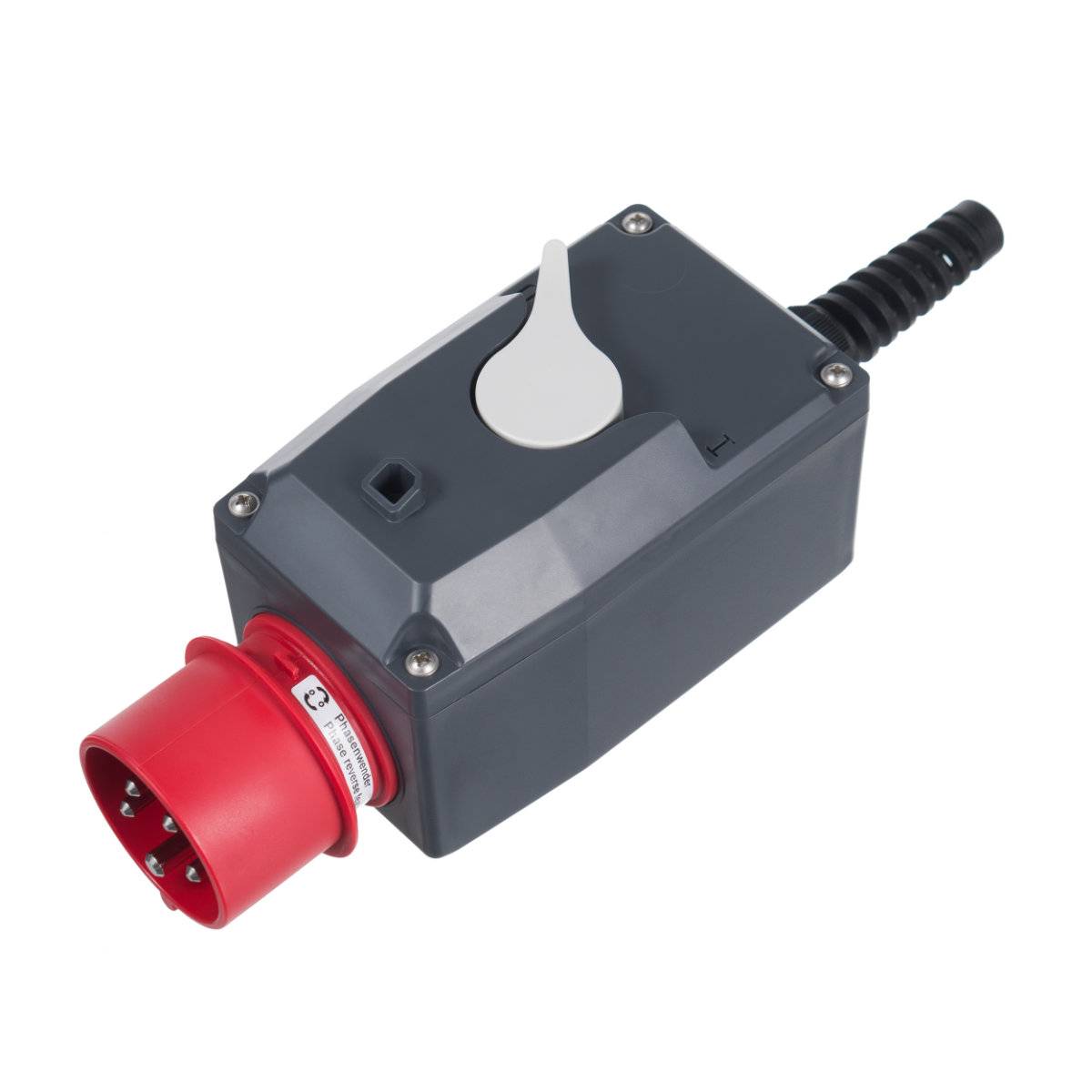 207P290.00 KSVM-Stecker-Leergehäuse CEE 3P+N+E/6h/32A/400V 32A/400V, Phasenwender-0