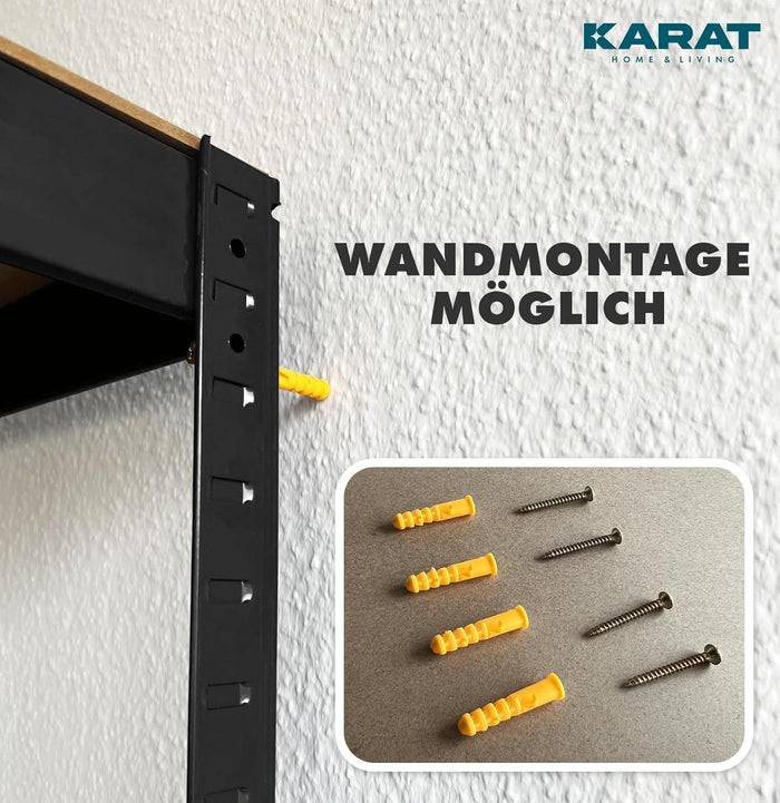 FLOORDIREKT Schwerlastregal -Traglast bis 1250 kg - Individuell einsetzbar - Schwarz - 180 x 90 x 40 cm-2