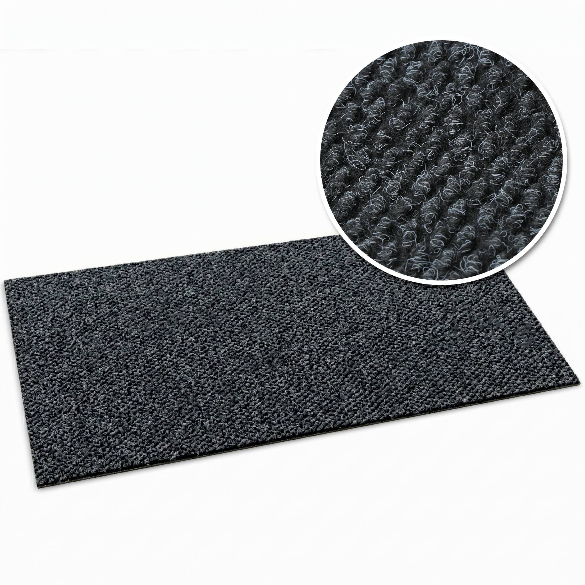 FLOORDIREKT Schmutzfangmatte Hong Kong Pro - Robust & Rutschfest - Anthrazit - 67 x 150 cm-0