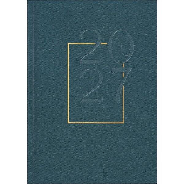 Buchkalender futura 2 A5 1 Woche/2 Seiten Textil-Einband Denim 2027-0