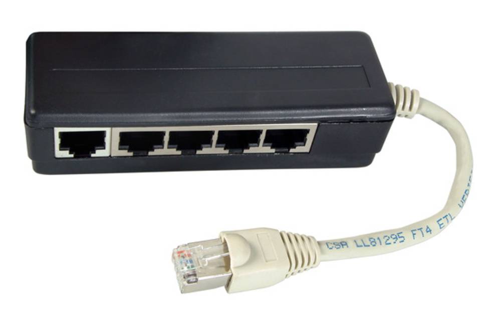 Telekom + LSA Systeme ISDN 5-fach Adapter, RJ45 Stecker / 5 x, Buchse, terminiert - 1 VPE = 20 + LSA-0