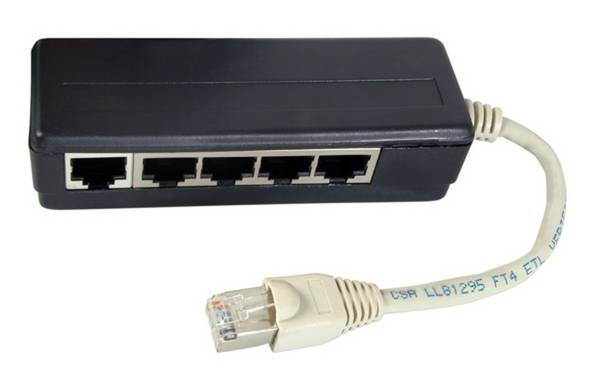 Telekom + LSA Systeme ISDN 5-fach Adapter, RJ45 Stecker / 5 x, Buchse, terminiert - 1 VPE = 20 + LSA