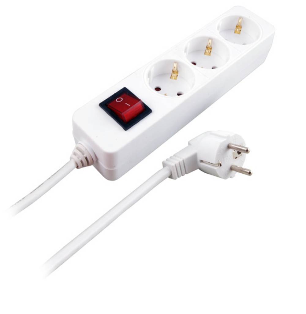 Steckdosenleisten Steckdosenleiste 3 x Schutzkontakt, ohne Schalter, weiß - 1 VPE = 20 Stï¿½ck /-0