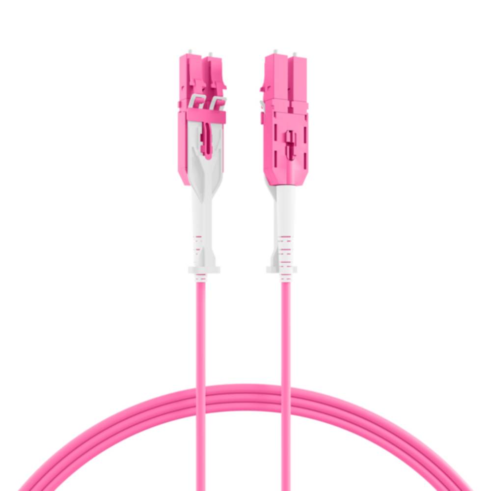 Glasfaser Patchkabel Duplex Push/Pull LC-LC OM4, 0,5m LSZH 3mm erikaviolett - 1 VPE = 10 Stï¿½ck-0