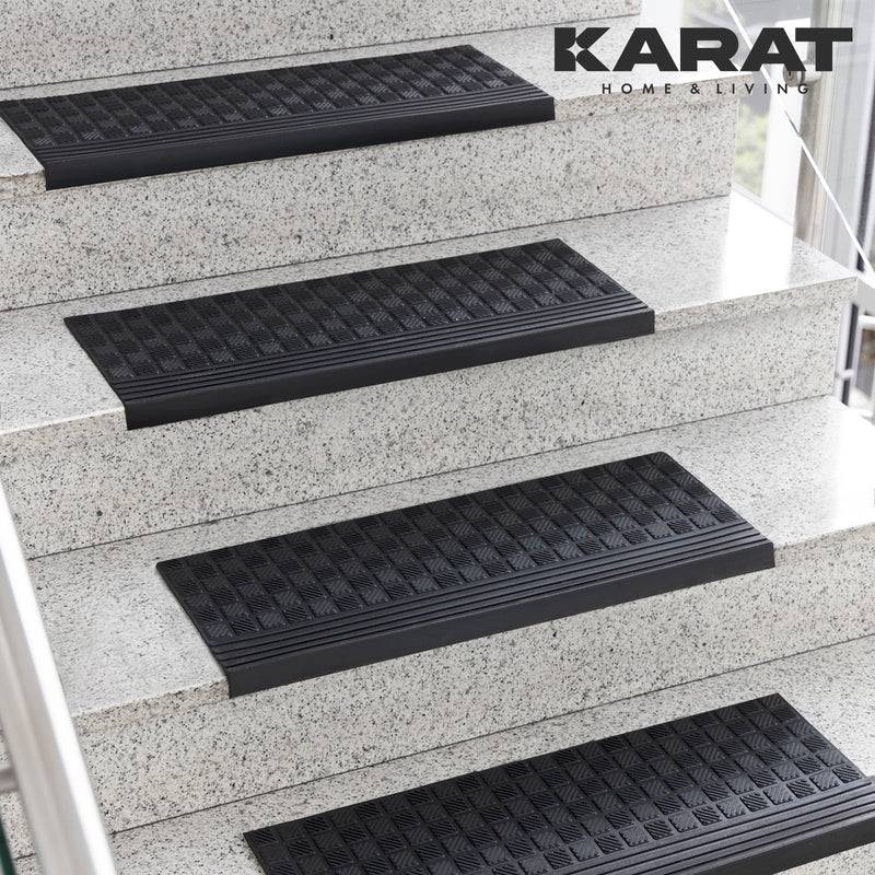 Floordirekt Gummi-Stufenmatte Diamond - 25 x 65 cm - 1 Stufenmatte - für Außenbereiche - Geriffelte Antirutschmatte-3
