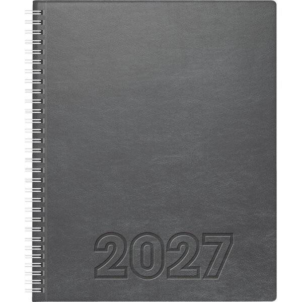 Buchkalender Manager Wt7 weektimer 21x26cm 1 Woche/2 Seiten Lino Soft-Einband grau 2027-0