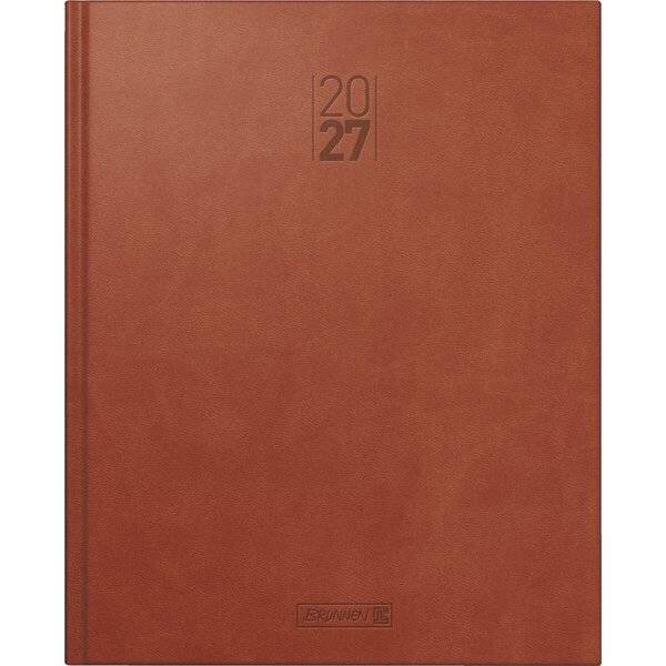 Buchkalender Manager Wt 7 21x26cm 1 Woche/2 Seiten Kunstleder-Einband braun 2027-0