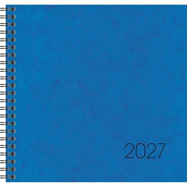 Quadratkalender 766 21x20,5cm 1 Woche/2 Seiten Karton-Einband blau 2027-0