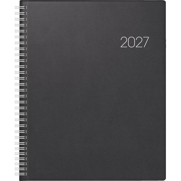 Buchkalender Manager Wt7 weektimer 21x26cm 1 Woche/2 Seiten Kunststoff schwarz 2027-0