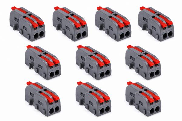 Kaiser Electronics 10er Pack 1+2 Durchgangsklemme 4mm² 600V für flexibele und starre Kabel 1 + 2