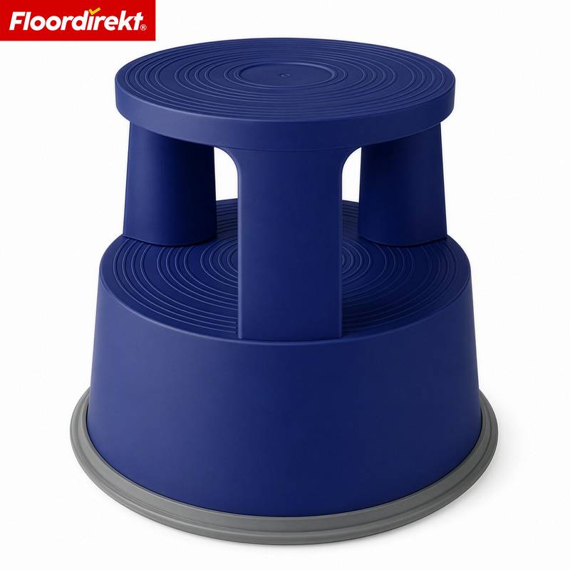 Floordirekt Rollhocker aus Kunststoff - Elefantenfuß - Blau - Tritthocker mit Rollen - Rutschfest & TÜV geprüft-0