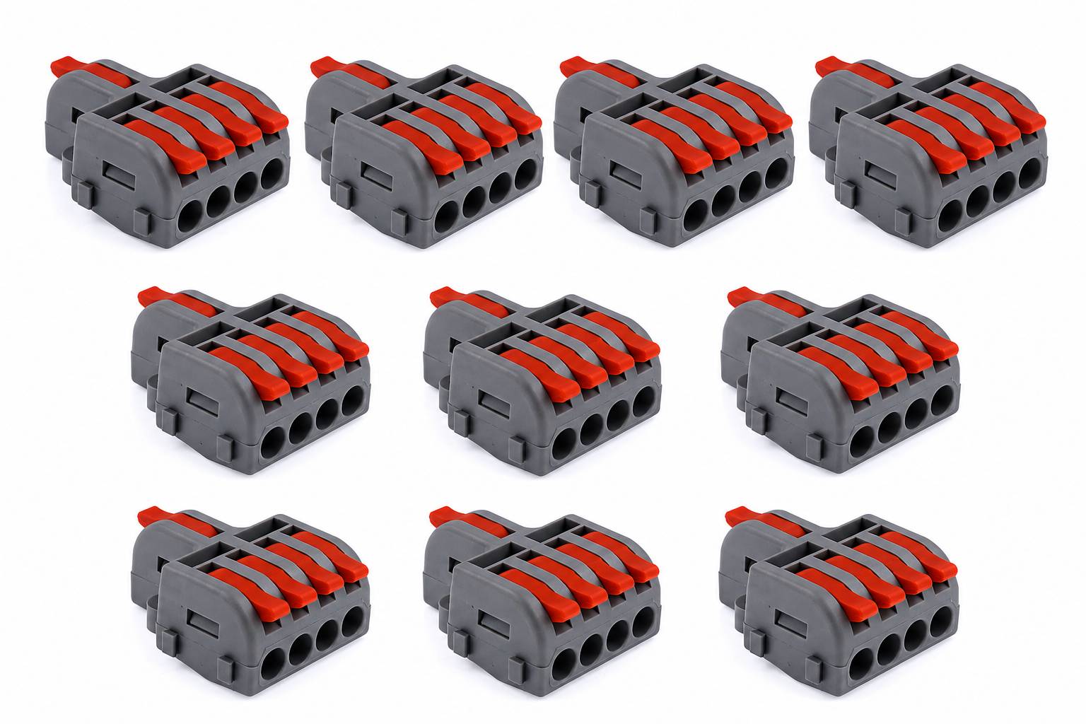 Kaiser Electronics 10er Pack 1+4 Durchgangsklemme 4mm² 600V für flexibele und starre Kabel 1 + 4-0