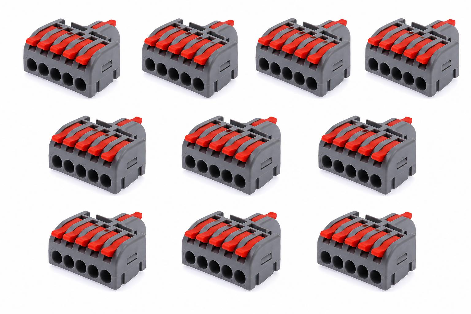 Kaiser Electronics 10er Pack 1+5 Durchgangsklemme 4mm² 600V für flexibele und starre Kabel 1 + 5-0