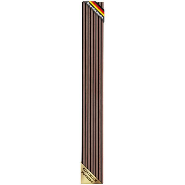 Floordirekt Akustikpaneele in Holzoptik - 275 x 27 cm - Black Walnut - Zeitloses Design - Angenehme Raumakustik