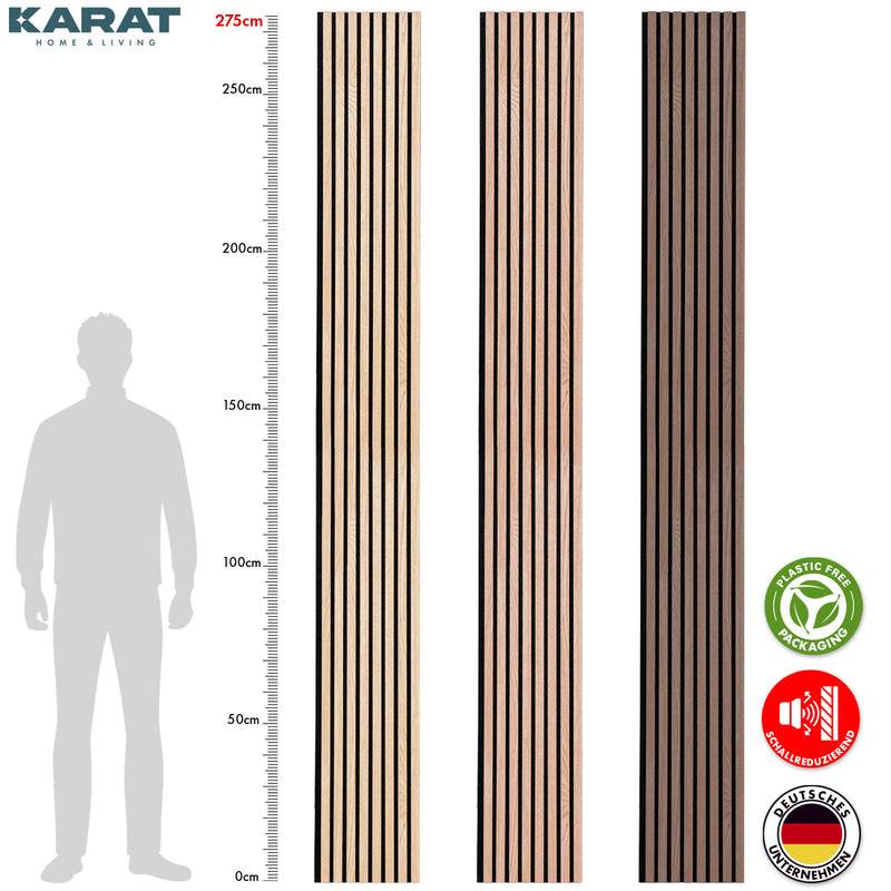 Floordirekt Akustikpaneele in Holzoptik - 275 x 27 cm - Black Walnut - Zeitloses Design - Angenehme Raumakustik-3