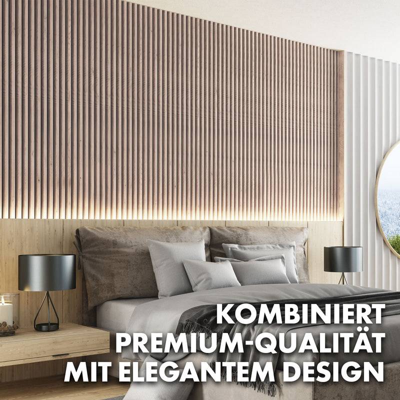 Floordirekt Akustikpaneele in Holzoptik - 275 x 27 cm - White Oak - Zeitloses Design - Angenehme Raumakustik-3