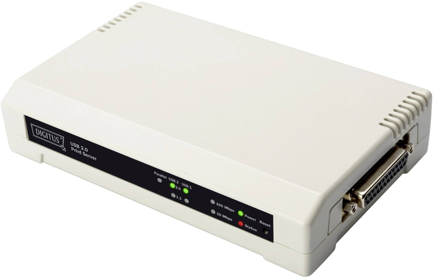 DIGITUS 2+1 Port Printserver - 10/100 Ethernet - 2