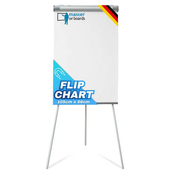Floordirekt Mobiles Flipchart Coyote - 105 x 68 cm - mit Dreibein-Stativ - Klappbar