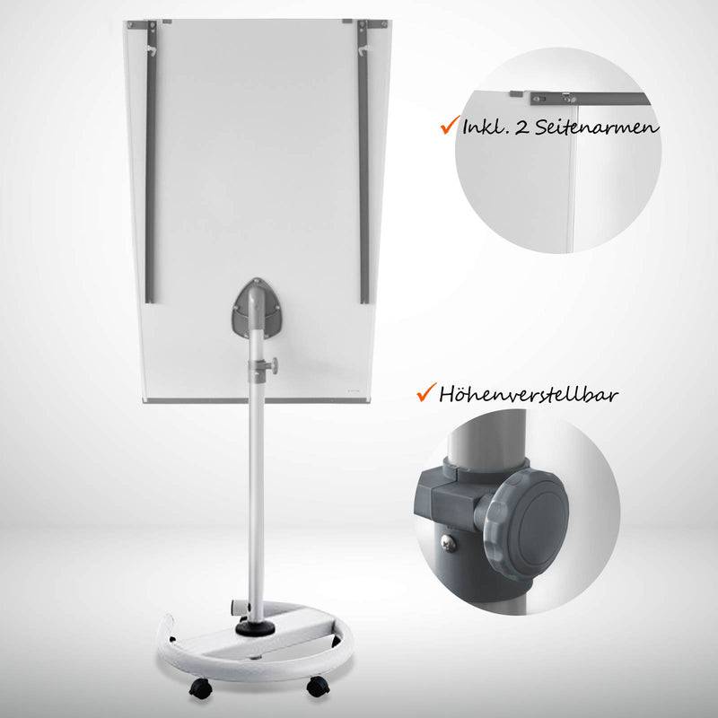 Floordirekt Mobiles Flipchart Shark Premium - 105 x 67 cm - mit Rollenfuß & 2 Papierhalter - Höhenverstellbar-4