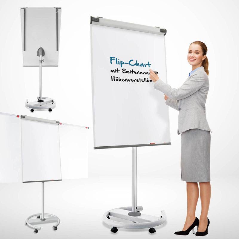 Symbolbild für Floordirekt Mobiles Flipchart Shark Premium - 105 x 67 cm - mit Rollenfuß & 2 Papierhalter - Höhenverstellbar