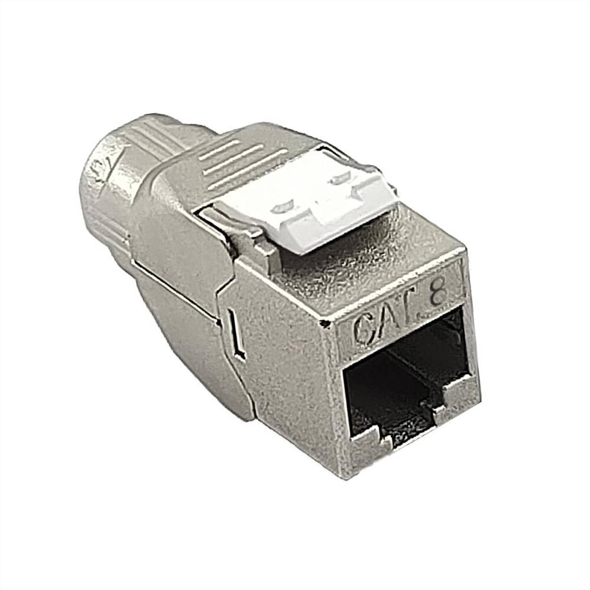 ROLINE Cat.8 (Class I) Keystone, Super-Slim, PoE, geschirmt, werkzeuglos, silberfarben-0