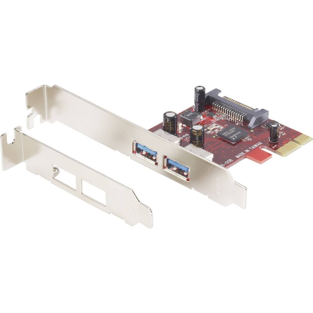 2 poorten USB 3.0-controllerkaart USB-A PCIe Renkforce