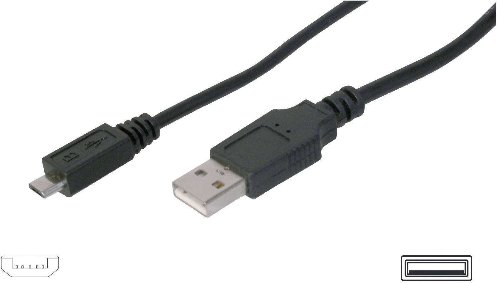 Kab USB 2.0 Verbindung / 01,80m / StA - microStB / Digitus