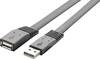 Renkforce USB-Kabel USB 2.0 USB-A Stecker, USB-A Buchse 1.00 m Schwarz hochflexibel RF-4087404