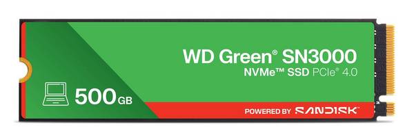 WD Green SN3000 WDS500G4G0E-00CPS0 - SSD - 500 GB - intern - M.2 2280 - PCIe 4.0 x4 (NVMe)