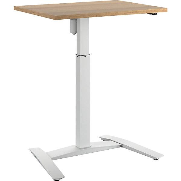 1-Säulen-Schreibtisch Atlanta BxT 800 x 600 mm weiß Buche. TAKKT Industrial & Packaging GmbH 87088149-0
