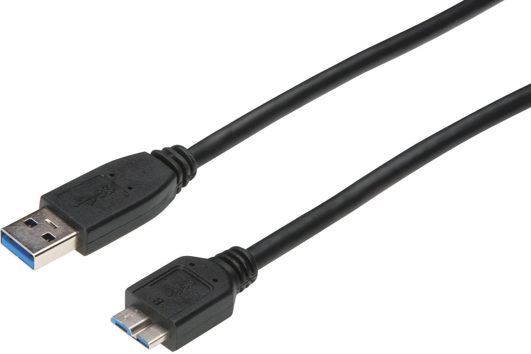 Digitus USB-Kabel USB 3.2 Gen1 USB-A Stecker, USB-Micro-B 3.0 Stecker 0.25 m Schwarz AK-11234