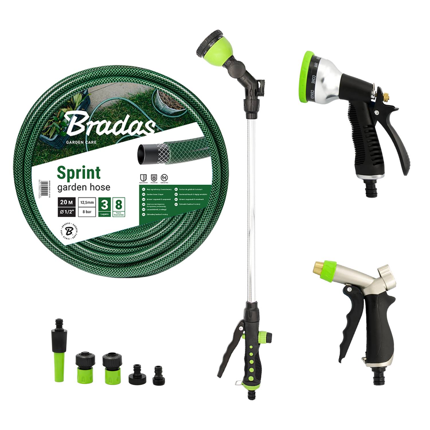 3/4 Zoll Sprüh- und Gießset mit Spritze, Brause und Schlauch 20-50 m-0