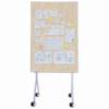 Floordirekt Mobile Moderationstafel GIANT - Beidseitige Filztafel - Beige - 80 x 120 cm - Doppelseitig Nutzbar