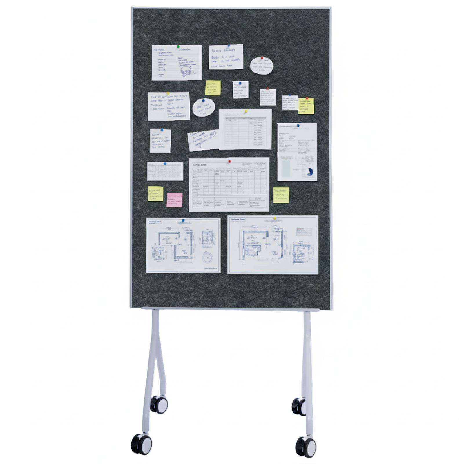 Floordirekt Mobile Moderationstafel GIANT - Beidseitige Filztafel - Schwarz - 80 x 120 cm - Doppelseitig Nutzbar-0