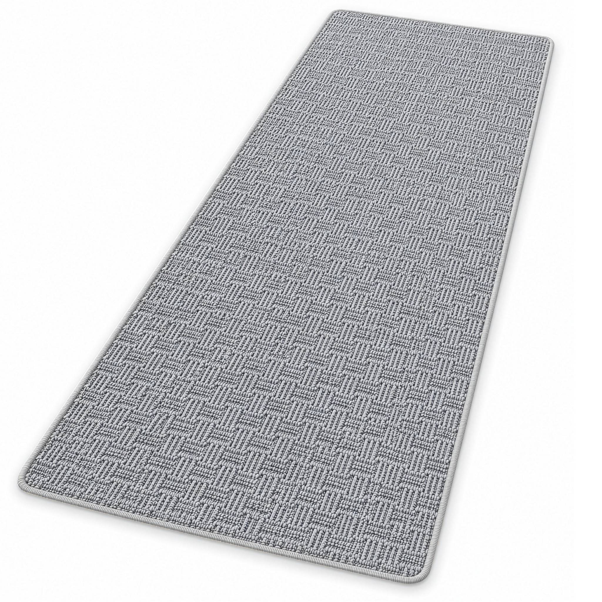 FLOORDIREKT Teppichläufer Monaco - Schmaler Teppichläufer aus Polypropylen - Grau - 80 x 200 cm