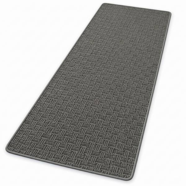FLOORDIREKT Teppichläufer Monaco - Schmaler Teppichläufer aus Polypropylen -  Anthrazit - 80 x 150 cm