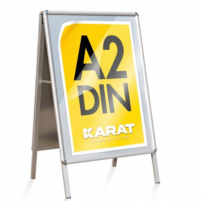 KARAT Kundenstopper - DIN A2 - Doppelseitiger Gehwegaufsteller - Werbeaufsteller für Plakate - aus Aluminium-0