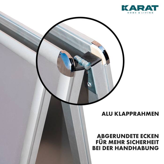 KARAT Kundenstopper - DIN A2 - Doppelseitiger Gehwegaufsteller - Werbeaufsteller für Plakate - aus Aluminium-3