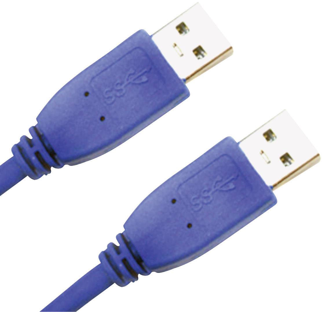 JJ COMPUTER USB 3.0 Anschlusskabel [1x USB 3.0 Stecker A - 1x USB 3.0 Stecker A] 1.00 m Blau