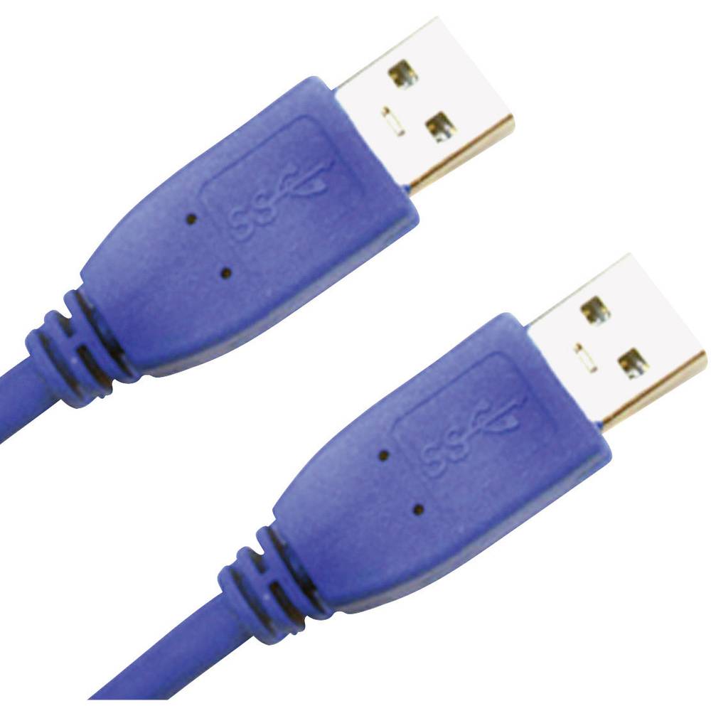 USB 3.0 Aansluitkabel [1x USB 3.0 stekker A 1x USB 3.0 stekker A] 1 m Blauw