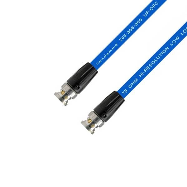 Van Damme Plasma Grade 75 Ohm Koaxialkabel BNC Word Clock und Video 0.25m Blau