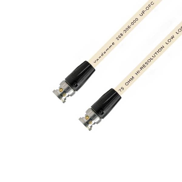 Van Damme Plasma Grade 75 Ohm Koaxialkabel BNC Word Clock und Video 20m Creme