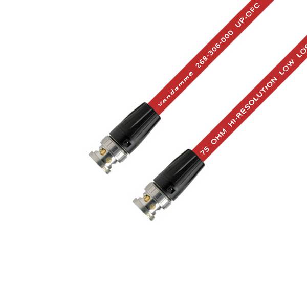 Van Damme Plasma Grade 75 Ohm Koaxialkabel BNC Word Clock und Video 3m Rot