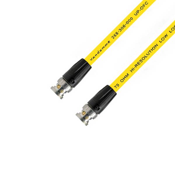 Van Damme Plasma Grade 75 Ohm Koaxialkabel BNC Word Clock und Video 0.25m Gelb