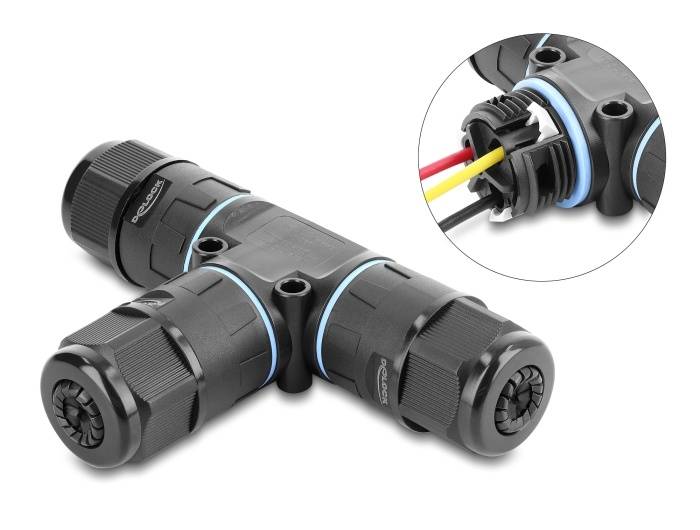 Delock Kabelverbinder T-Form mit Klemmverbind. IP68-0