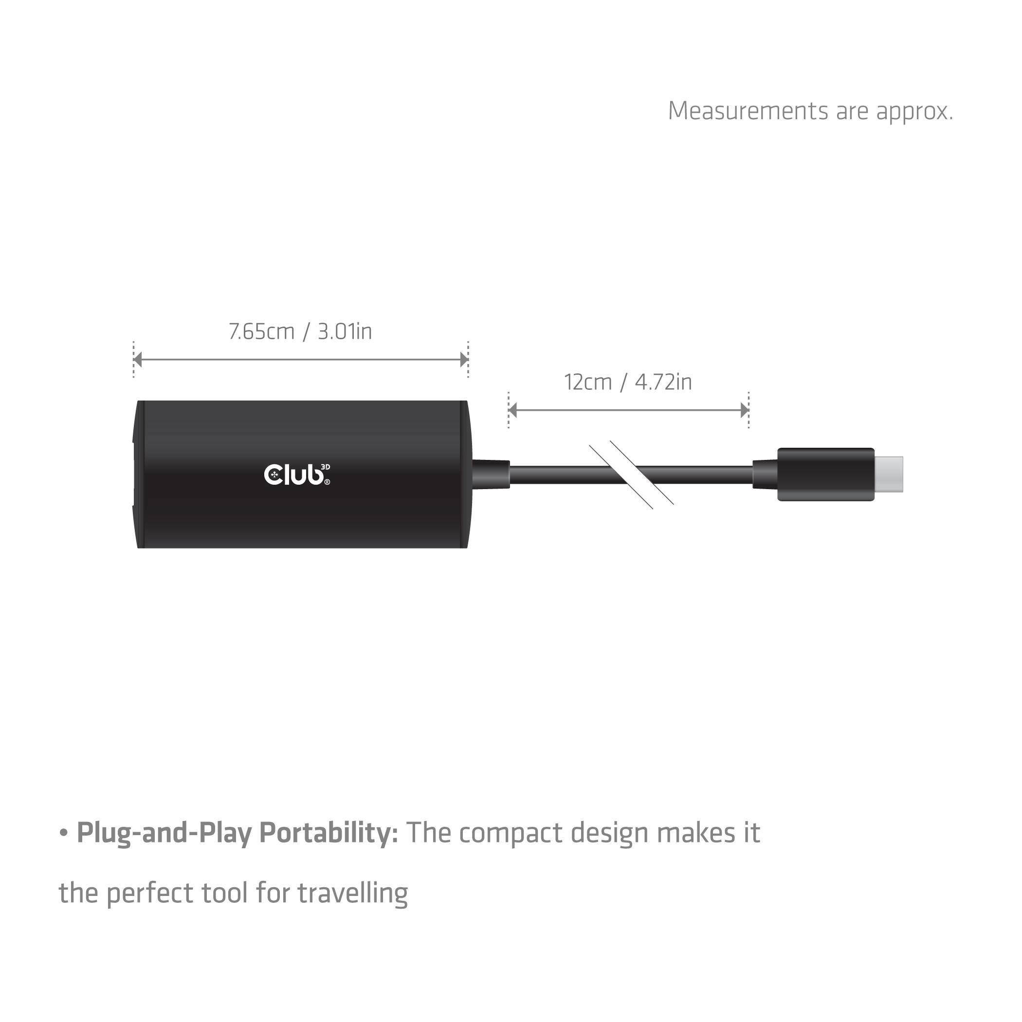 Club3D Adapter USB-C > RJ45 10Gbps St/Bu retail / Konverter USB-3