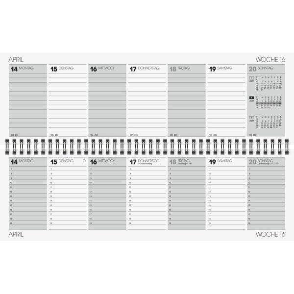 Querkalender 774 32,6x10,2cm 1 Woche/2 Seiten Karton Kalypso 2027-1