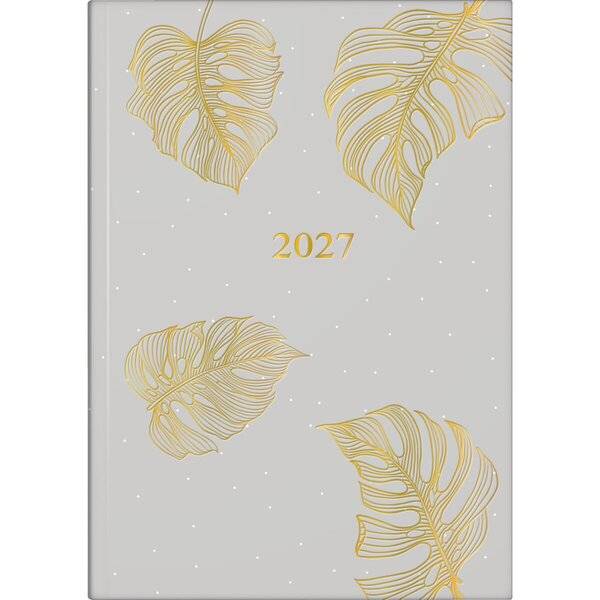 Buchkalender Young Line A5 1 Tag/Seite Grafik-Einband Monstera 2027-0