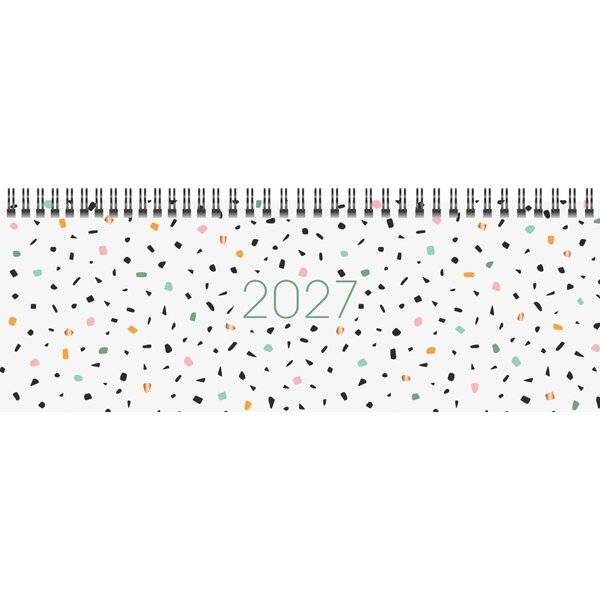 Schreibtischquerkalender Sequenz 29,7x10,5cm 1 Woche/2 Seiten Confetti 2027